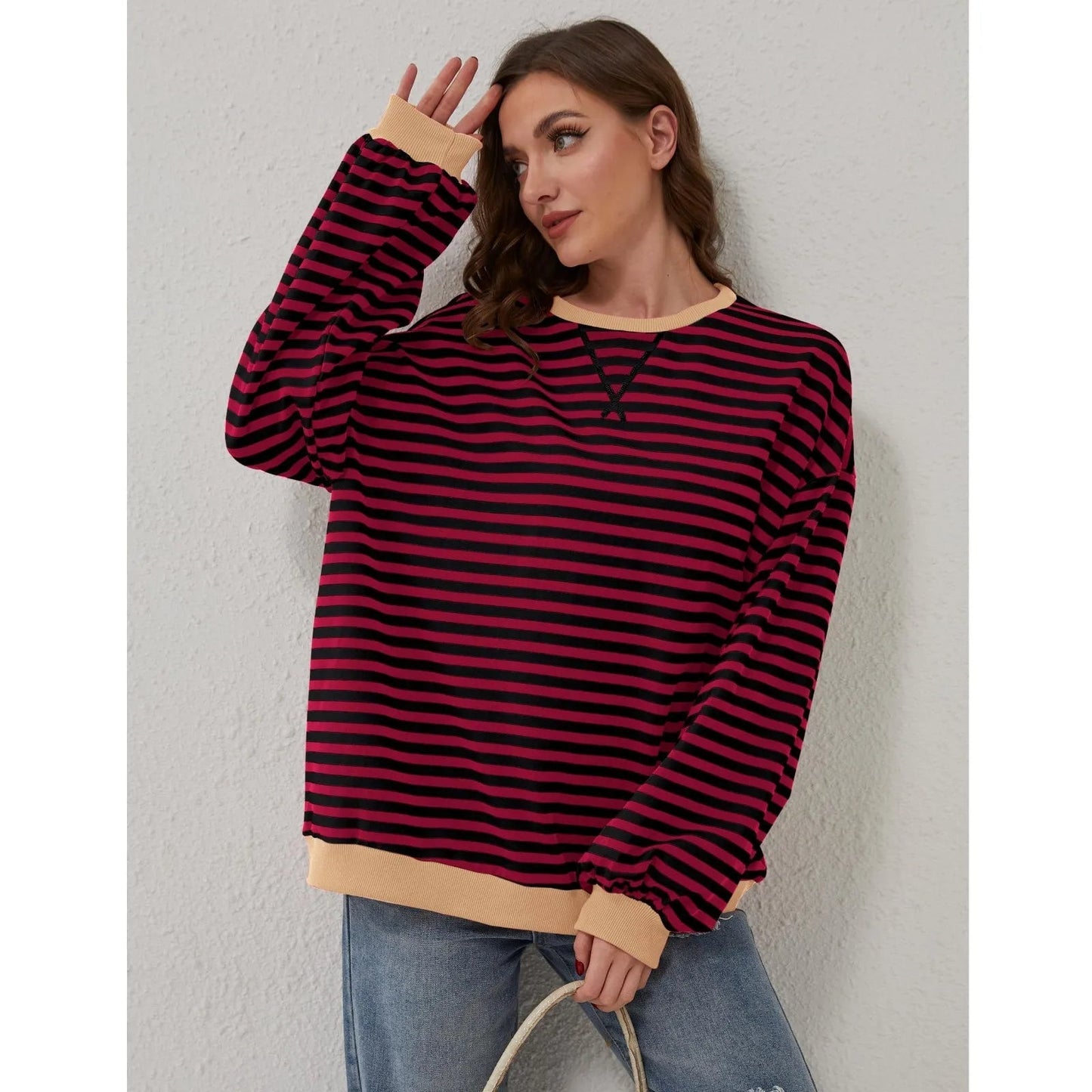 Mia Women's Striped Sweater