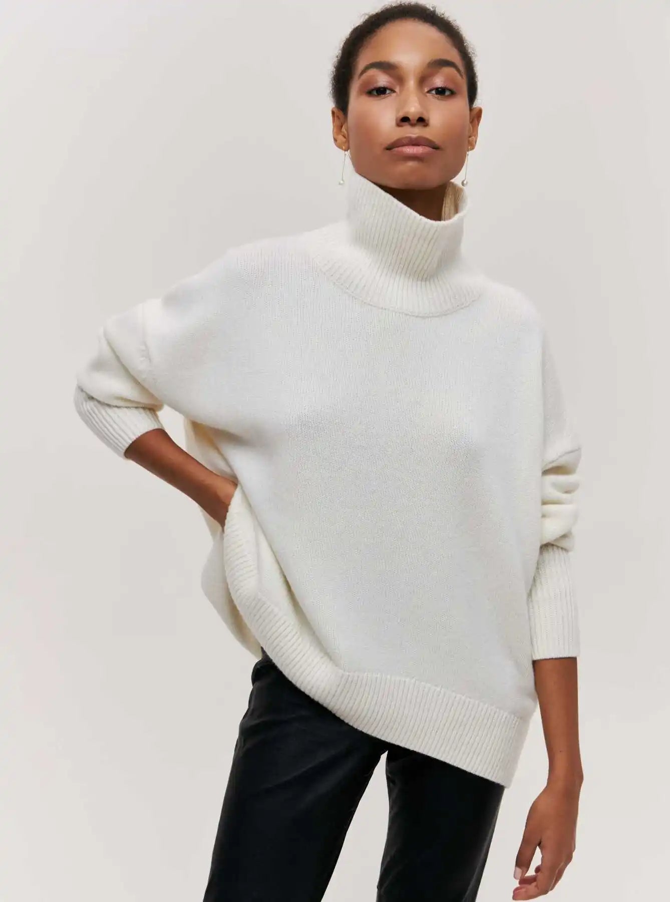 Mia Women's Cozy Turtleneck Sweater
