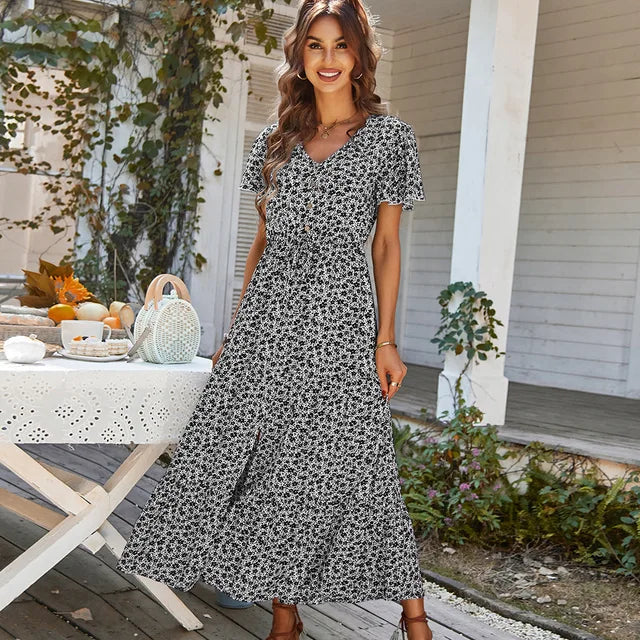 Elena Vintage Floral Dress