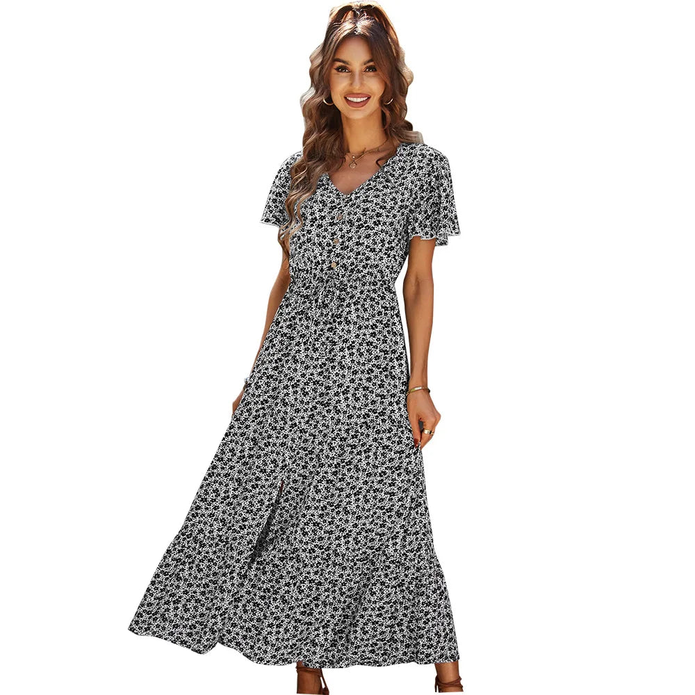 Elena Vintage Floral Dress