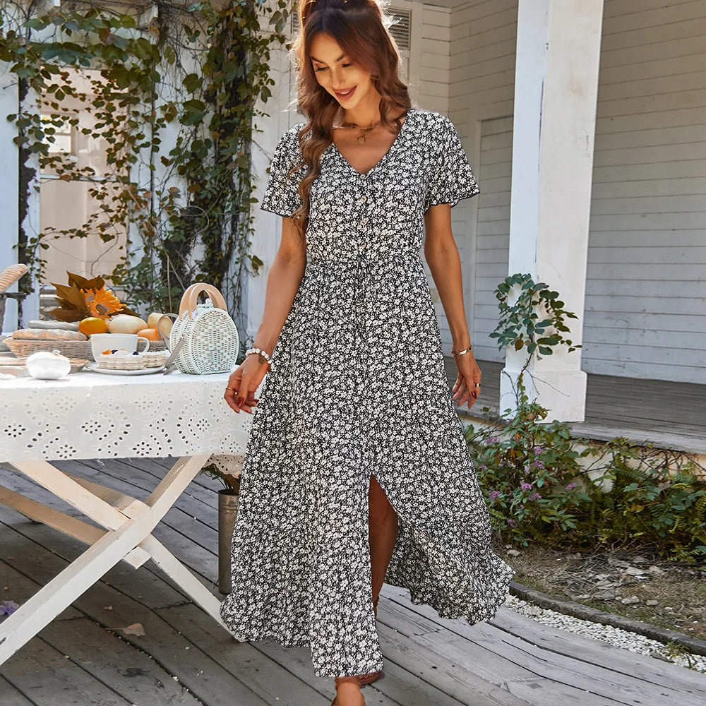 Elena Vintage Floral Dress