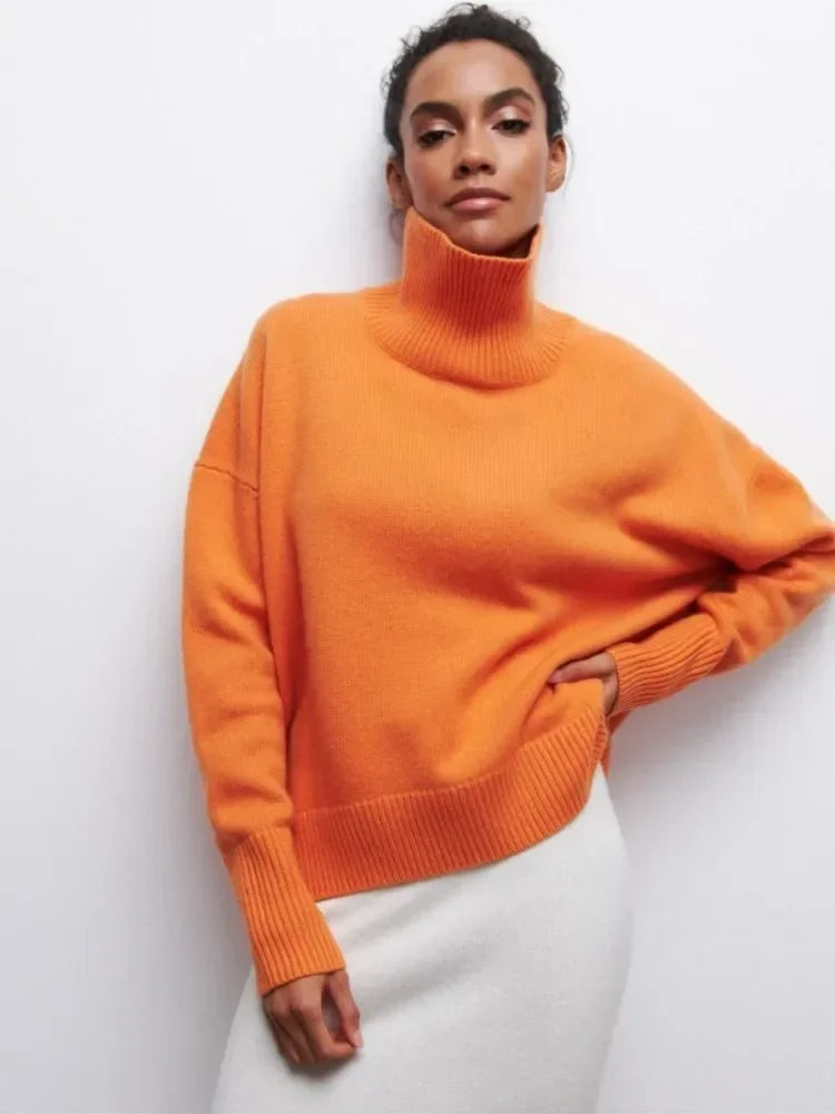 Mia Women's Cozy Turtleneck Sweater