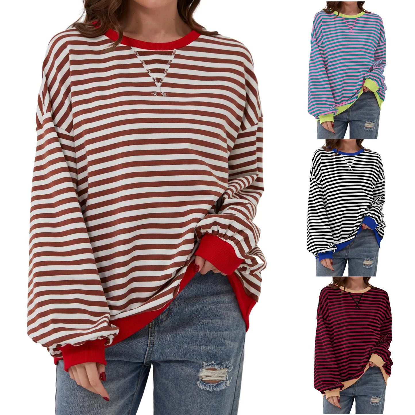 Mia Women's Striped Sweater