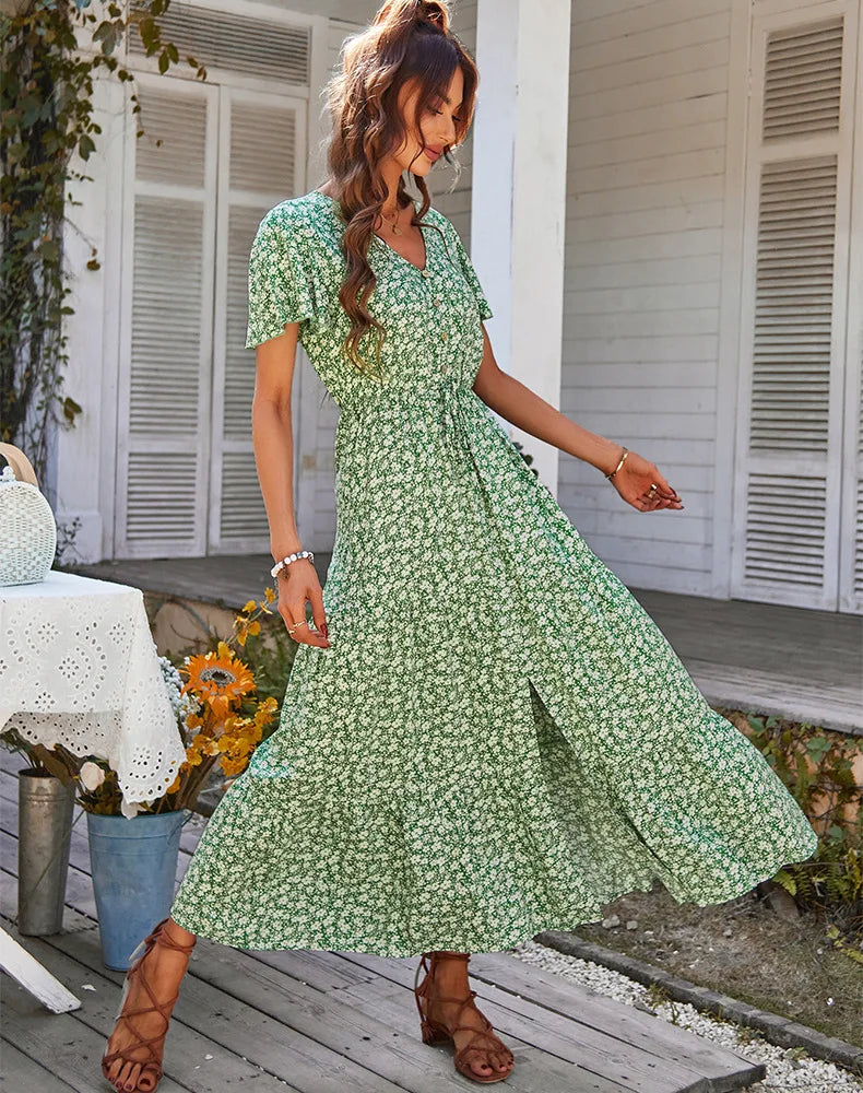 Elena Vintage Floral Dress